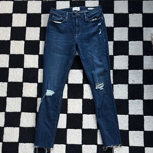 Frame Le Skinny de Jeanne Blue Distressed Jeans | 31